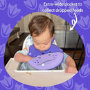 Silly Goose Silicone Animal Baby Bibs for Babies and Toddlers, Waterproof, Adjustable, Soft, Extra Wide Food Catcher Pocket (Baby Hippo) by TinyTreasures Baby Boutique