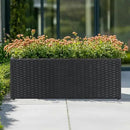 LEWIS&WAYNE Large Rectangular Block Planter Box Handmade Wicker Tall Planters for Outdoor Plants with Removable Liners Modern Planter for Indoor Outdoor Patio Deck - Black, 30''x12''x16'' by GreenHaven Gardens
