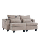 Convertible Chaise Lounge Sofa Chair With USB Ports, Cup Holders, Phone Holder And Storage by HouseOfZazla
