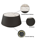 Light Sintered Stone Top Cup Shape Leather Coffee Table