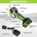 WORKPRO 12V Electric Pruning Shears, Battery Powered Pruning Shears, Cordless Tree Pruner, 1.2 Inch Cutting Diameter, Branch Cutter Gardening Scissors with 2 Pack Rechargeable Battery and Fast Charger by GreenHaven Gardens