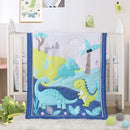 Wowelife Dinosaur Mini Crib Bedding Set for Boys Blue Premium 3-Piece Baby Bedding Sheet Set Dinosaurs Nursery Crib Set Crib Comforter Set Breathable and Soft for Baby by TinyTreasures Baby Boutique