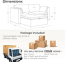 CHITA Modular Sectional Sofa, FSC Certified L Shaped Couch with Reversible Chaise, Modular Sectional Couch for Samll Space,78 Inch Width, 3 Seat Modular Sofa with Storage Ottoman, Blue by CozyNest Decor