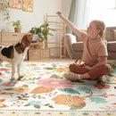 Floral 3x5 Area Rug Machine Washable Soft Print Boho Carpet Non Slip Doormat Low Pile Flower Area Rugs for Living Room Bedroom Nursery Kitchen Dining Room Indoor-Beige/White/Orange by TinyTreasures Baby Boutique