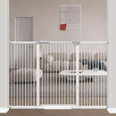 40.5" Extra Tall Baby Gate No Drill, 63"-65.7" Extra Wide Dog Pet Gate Indoor, Long Safety Child Gate, Metal Tension Auto Close No Climb Fence Pet Gate for Stairs Doorway, White by TinyTreasures Baby Boutique