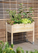 MIXC Wooden Raised Garden Bed with Legs, 48”L X 24”W, Elevated Reinforced Large Planter Box for Vegetable Flower Herb Outdoors - Beam and Column Structure - Unmatched Strength Outlast