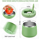 Soup Thermo for Hot Food Kids 14oz Lunch Containers with Buckle Lid Wide Mouth Hot Food Jar Vacuum Insulated Stainless Steel Bento Box Leakproof with Spoon(Green) by TinyTreasures Baby Boutique