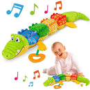 Sumobaby Infant Baby Musical Stuffed Animal Activity Soft Toys with Teether, Multi-Sensory Crinkle, Rattle and Textures, for Tummy Time Newborn 0-3-6-12 Months Boys, Girls, Crocodile (Alligator) by TinyTreasures Baby Boutique