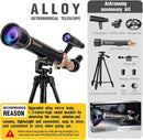 Telescope for Kids& Adults with 60X/30X Lenses, Adjustable Alloy Tripod, Mobile Phone Holder, 360° Gimbal Mount for Stargazing and Nature Viewing,Suitable for Astronomy Enthusiasts by TinyTreasures Baby Boutique