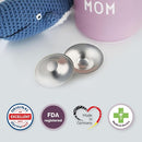 Original Silver Nursing Cups - Made in Germany with 999 Silver - Universal Fit - Protect and Soothe Sore Nipples - Silver Nipple Shields for Breastfeeding - FDA-Registered by TinyTreasures Baby Boutique