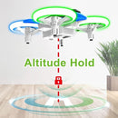 Dwi Dowellin 4.9 Inch Mini Drone for Kids LED Night Lights One Key Take Off Landing Flips RC Remote Control Small Flying Toys Drones for Beginners Boys and Girls Adults Nano Quadcopter, Blue by TinyTreasures Baby Boutique