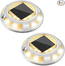 Solar Driveway Lights Outdoor - Solar Deck Lamp 2PCS Driveways Dock Lights IP68 Waterproof Outdoor Warning Step lamp for Sidewalk Garden(Cool White/Warm White) (2) by GreenHaven Gardens