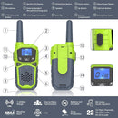 Walkie Talkies for Kids,Long Range 2 Way Radio 22CH VOX,Birthday Gift,Family Walkie Talkie for Camping Hiking Indoor Outdoor，Toys Gifts for 6-12 Years Old Boys Girls（No Batteries） by TinyTreasures Baby Boutique