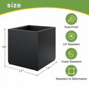 FENCY Large Square Planter 17" L x 17" W x 18" H, Planters for Outdoor Plants, Large Outdoor Planters for Porch Patio, Black Square Planter with Drainage Hole, All-Weather Use Cube Planter by CozyNest Decor