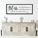 Bless the Food Before Us, the Family Beside Us, and the Love between us Framed Wall Art for Dining Room, 40''×15'' Holy Positive Religious Rustic Bible Verse for Christian God Jesus Christ Prayer by CozyNest Decor