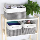 Kntiwiwo Foldable Storage Bins 15" x 10" x 9.5" Fabric Storage Basket Cube with Handles Large Linen Closet Organizer Bins for Organizing Shelf Home, Set of 3, Houndstooth by CozyNest Decor