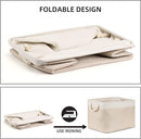 Bidtakay Beige Storage Basket Large Fabric Cloth Baskets [2-Pack] Tall Rectangular Shelf Baskets 16X11.8X11.8 in Canvas Collapsible Storage Bins with Handles for Organizing Living Room(White&Beige) by TinyTreasures Baby Boutique