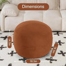 MeMoreCool Round Stuffed Pouf Ottoman Foot Rest, Floor Pouf Foot Stool with Soft Foam Chunk Filling, Small Round Ottoman Footstool Circle Footrest for Living Room, Coffee by CozyNest Decor