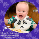 Silly Goose Set of 2 Silicone Animal Baby Bibs for Babies and Toddlers, Waterproof, Adjustable, Soft, Extra Wide Food Catcher Pocket (2PK Panda+Bear) by TinyTreasures Baby Boutique