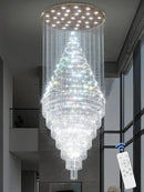 Flashing God D59''X H120'' Large Chandelier for High Ceiling, Modern Crystal Chandeliers Lighting Fixture Raindrop Chandelier for Entryway Staircase Foyer Living Room by CozyNest Decor
