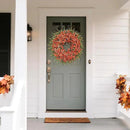 26" Fall Wreath for Front Door, Porch, Window - Large Artificial Boxwood Leaves with Fake Daisy Flowers Outdoor Wreath Faux Eucalyptus for Home Farmhouse Harvest Festival Thanksgiving Day Autumn Decor by CozyNest Decor