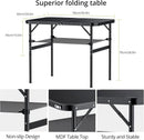 Folding Camping Table, 36" x 24" Portable Table Adjustable Height Max 28 inch Aluminum Folding Table with Storage Net, Lightweight, Portable Handle for Travel, Outdoor, Backyard (Black) by GreenHaven Gardens
