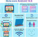 2025 Kids Tablet 10 inch Android 14 Tablets for Kid Octa-Core, 20GB+128GB (TF 1TB), Toddler Tablet with Shockproof Case, 2.4G+5G WiFi 6, Parental Control, Face Unlocked, Split Screen, BT5.0 (Blue) by TinyTreasures Baby Boutique