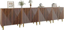 Set of 2 Fluted TV Stands with Storage, 65 Inch Accent Sideboard Large Console Table with Adjustable Shelves, Mid Century Modern TV Cabinets for Living Room, Dining Room, Walnut by CozyNest Decor