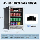 Albott Beverage Refrigerator-24 In fridge with Glass Door, Adjustable Shelves and LED Touch Panel, Under Counter Design for Wine Beer, Built-In or Freestanding Use, 34-64℉ by CozyNest Decor
