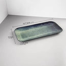 Serving Platters Set of 4, Rectangular Serving Plates, Serving Trays for Entertaining Party, Microwave,Oven,Dishwasher Safe,Kitchen Dinnerware, Blue reactive glaze 12.7 Inch by CozyNest Decor