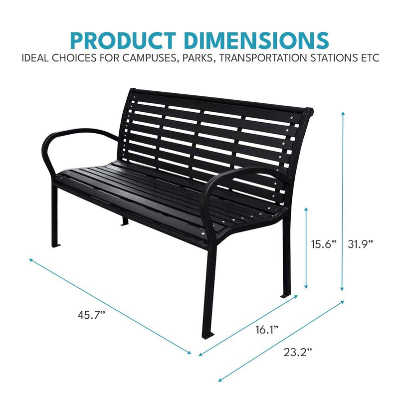 Patio Bench Steel - Black, photo 5 of 7
