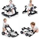 HONEY JOY 4-in-1 Baby Walker, Activity Push Walker w/3 Adjustable Heights, Smooth Wheels w/Adjustable Speed, Padded Seat, Music & Light, Foldable Car Walker for Baby Boys Girls Age 6 Months+ (White) by TinyTreasures Baby Boutique