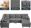 L Lengend Vansen Modular Sectional Sofa U Shaped Couch with Ottoman Modern Reversible Corner Sectional Couch for Living Room (Dark Grey, U Shaped Sofa-1) by CozyNest Decor