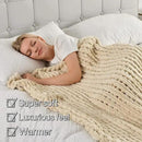 Maetoow Tighter Version Chenille Chunky Knit Blanket Throw （40×50 Inch）, Handmade Warm & Cozy Blanket Couch, Bed, Home Decor, Soft Fleece Banket, Boho Thick Blankets and Giant Yarn Throws，Beige by CozyNest Decor