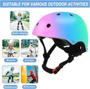Color Gradient Adjustable Kids' Helmet with Knee & Elbow Pads Set | Multi-Sport Safety Gear for Boys & Girls Ages 5-14 | Skateboarding, Scooters, Roller & Inline Skating, Longboarding by TinyTreasures Baby Boutique