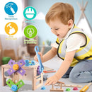Aliex Wooden Kids Tool Set, 30pcs Toy Tools for Toddlers with Vest, Tool Kit Toddler Montessori Stem Learning Educational Toys for 3 4 5 Years Old Boys Girls, Birthday Gift for Kids by TinyTreasures Baby Boutique