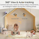BOIFUN 2K HD 5-Inch Split-Screen, Smart WiFi Baby Monitor with Camera and Audio, Smartphone APP, AI Motion & Cry Detection, Night Vision, 360° Auto Tracking,Humidity &Temperature Detection,2-Way Talk by TinyTreasures Baby Boutique