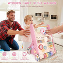 Wooden Baby Walker, Baby Push Walker, Montessori Toddler Walker Toy, Push and Pull Learning Activity Walkers, Baby Walker with Wheels for Boys&Girls 1 Year Old, Baby Walker Push Toy Gifts for Toddler by TinyTreasures Baby Boutique