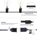 LED G40 Outdoor String Lights Patio Lights 100FT with 104 LED Shatterproof Bulbs, Weatherproof Commercial Hanging Lights for Backyard Bistro Pergola Party Decor, E12 Socket Base, 2200K, Black by CozyNest Decor