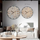 24 Inch Grand Farmhouse Wall Clock, Vintage-Inspired Wood & Metal Design with Large Etched Numbers, Silent Battery-Powered Timepiece for Offices, Kitchens, Bedrooms, and Living Rooms by CozyNest Decor