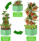 1 Pack Raised Garden Beds Outdoor, Galvanized Metal Raised Garden Bed with Trellis, 23.6x23.6x60in Tomato Cages for Garden Planters Box with Trellis for Climbing Plants Vegetable Vine Flowers by GreenHaven Gardens