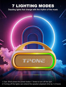 TPone Portable Bluetooth Speaker, 30W (Peak) Wireless Speaker for Outdoor, Up to 12H Playtime, IPX5 Waterproof with Light, TWS Pairing, for Home/Party/Outdoor/Beach, Birthday Gift (Peach Fuzz) by TinyTreasures Baby Boutique