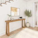 Plank+Beam Solid Wood Console Table, 66 Inch, Sofa Table, Narrow Entryway Table for Hallway, Behind The Couch, Living Room, Foyer, Easy Assembly, Pecan by CozyNest Decor