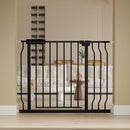 Extra Wide Baby Gate Extra Wide Extra Tall Dog Gates for Stairs Doorways Black Metal Tension Indoor Safety Gates with Pressure Mount 34-38.5 Inch Wide by TinyTreasures Baby Boutique