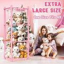 Stuffed Animal Storage & Organizer, Wooden Cute Zoo Toy Holder for Toddler Rooms, Playrooms & Bedrooms（Pink） by TinyTreasures Baby Boutique
