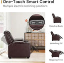 ANJ Power Home Theater Seating Set of 3, Brown Faux Leather Electric Recliner Chair with Powered Headrest, Dual Motors Movie Reclining Chairs with LED Lights,USB Port,Cup Holders, Hidden Arm Storage by CozyNest Decor