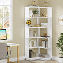 6 Tier Corner Bookshelf, L-Shaped Freestanding Shelf With Anti Drop Panels by HouseOfZazla