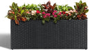 LEWIS&WAYNE Large Rectangular Block Planter Box Handmade Wicker Tall Planters for Outdoor Plants with Removable Liners Modern Planter for Indoor Outdoor Patio Deck - Black, 36''x12''x16'' by GreenHaven Gardens