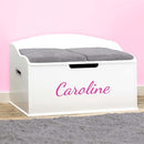 DIBSIES Personalized Creative Wonders Toy Box, Signature Series for Girls, 30 x 19.25 x 18 inches, Soft-Close Lid (White) by TinyTreasures Baby Boutique