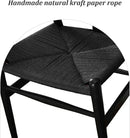 Wishbone Chair, Solid Wood Armrest Woven Seat Chair, Kitchen & Dining Chair, Wishbone Y Black Chairs - Set of 1 (Ash Wood - Black) by CozyNest Decor